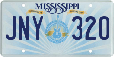 MS license plate JNY320