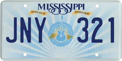 MS license plate JNY321