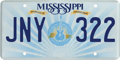 MS license plate JNY322