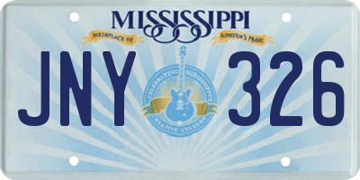 MS license plate JNY326