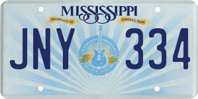 MS license plate JNY334