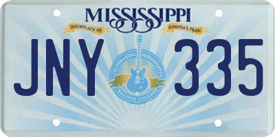 MS license plate JNY335