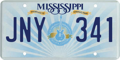 MS license plate JNY341