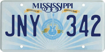 MS license plate JNY342