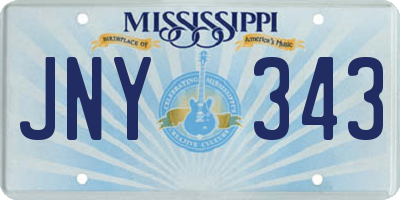 MS license plate JNY343