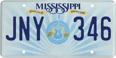 MS license plate JNY346
