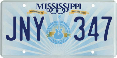 MS license plate JNY347