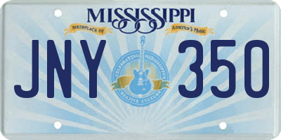 MS license plate JNY350