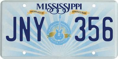 MS license plate JNY356