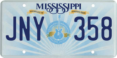 MS license plate JNY358