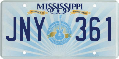 MS license plate JNY361