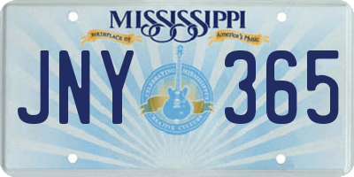 MS license plate JNY365