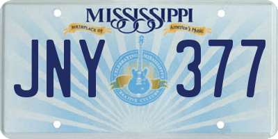 MS license plate JNY377