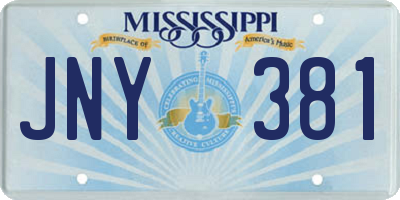 MS license plate JNY381