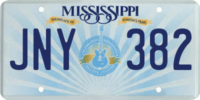 MS license plate JNY382