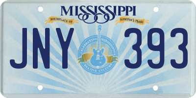 MS license plate JNY393