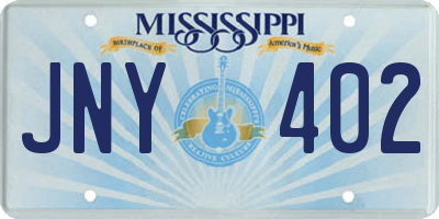 MS license plate JNY402