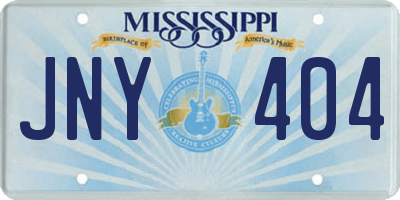 MS license plate JNY404
