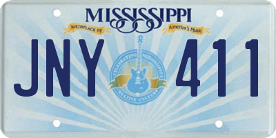 MS license plate JNY411