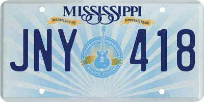 MS license plate JNY418