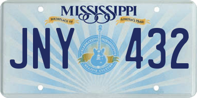 MS license plate JNY432
