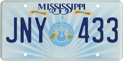 MS license plate JNY433