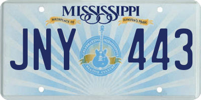 MS license plate JNY443