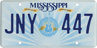 MS license plate JNY447