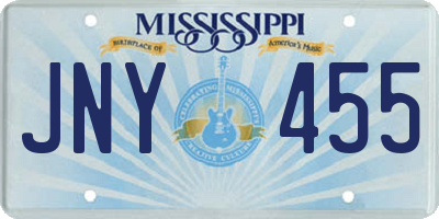 MS license plate JNY455