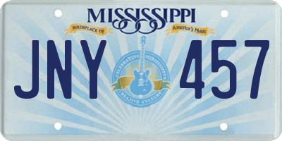 MS license plate JNY457