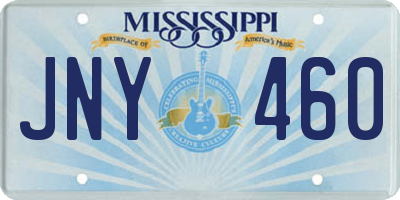 MS license plate JNY460