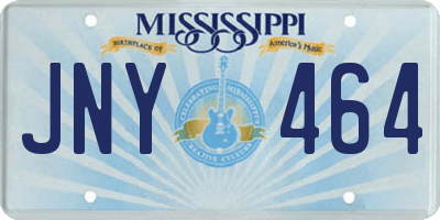 MS license plate JNY464