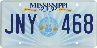 MS license plate JNY468