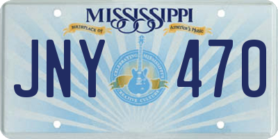 MS license plate JNY470