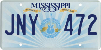 MS license plate JNY472