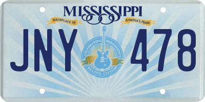 MS license plate JNY478