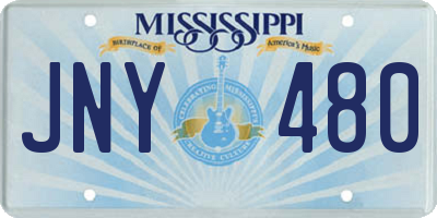 MS license plate JNY480