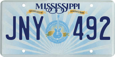MS license plate JNY492