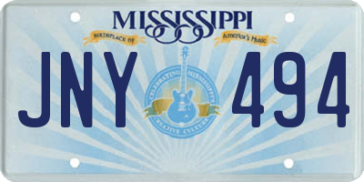MS license plate JNY494