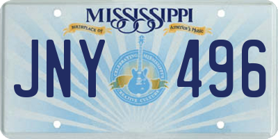MS license plate JNY496