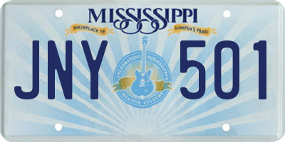 MS license plate JNY501