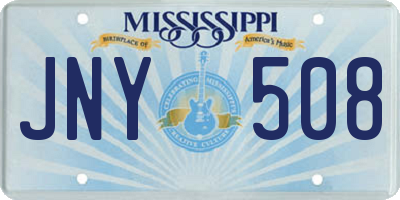 MS license plate JNY508