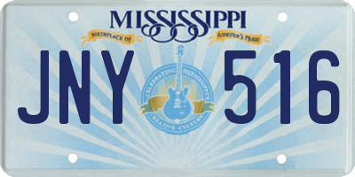 MS license plate JNY516