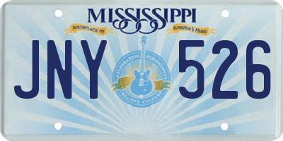 MS license plate JNY526