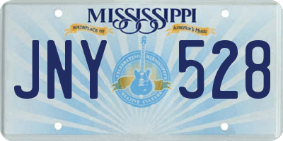 MS license plate JNY528