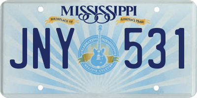 MS license plate JNY531