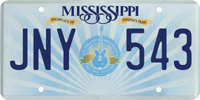 MS license plate JNY543