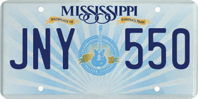 MS license plate JNY550
