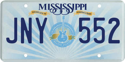 MS license plate JNY552