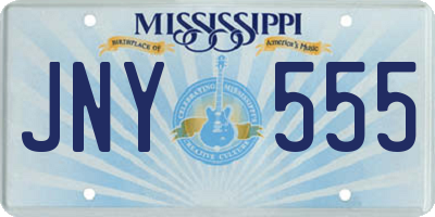 MS license plate JNY555